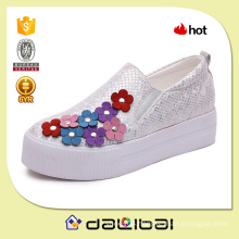 latest design sequined canvas 5cm platform sweet girl flower shoes